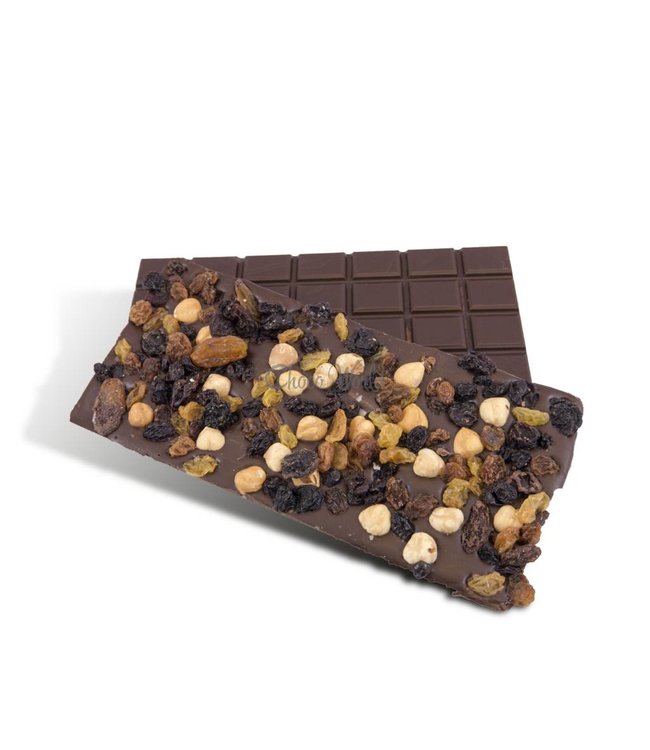 Chocolade reep groot hazelnoot rozijn