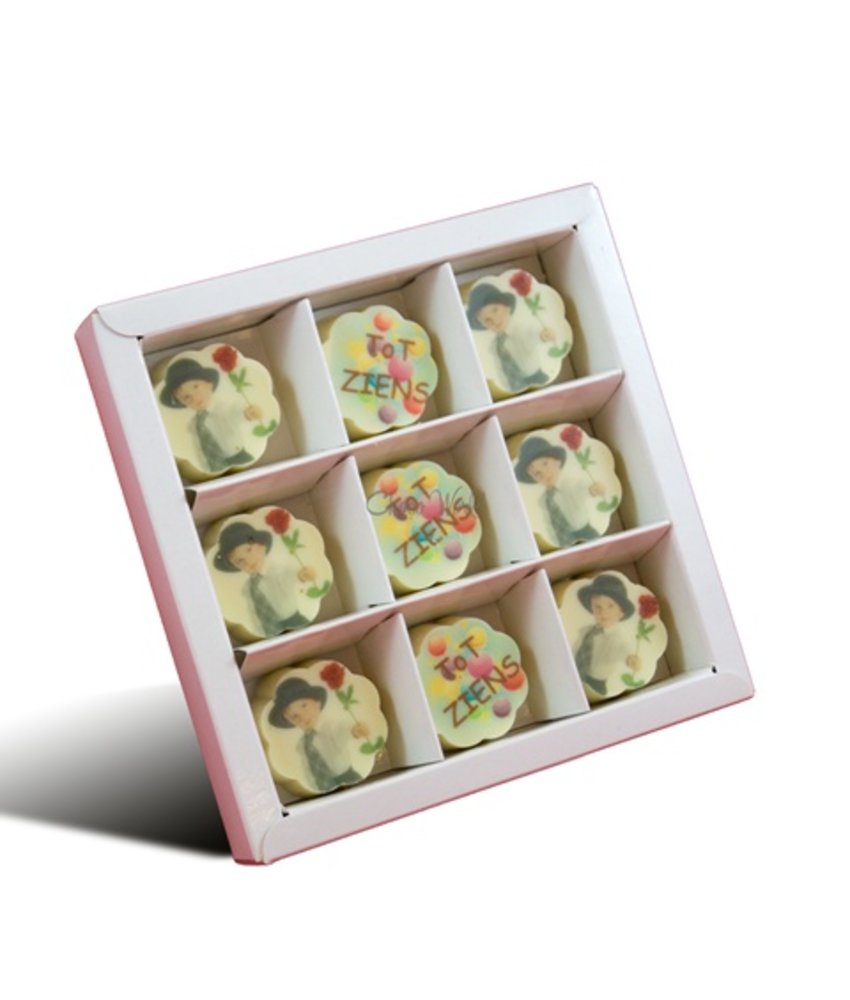 Bonbons Wit met Foto/Logo 9 stuks