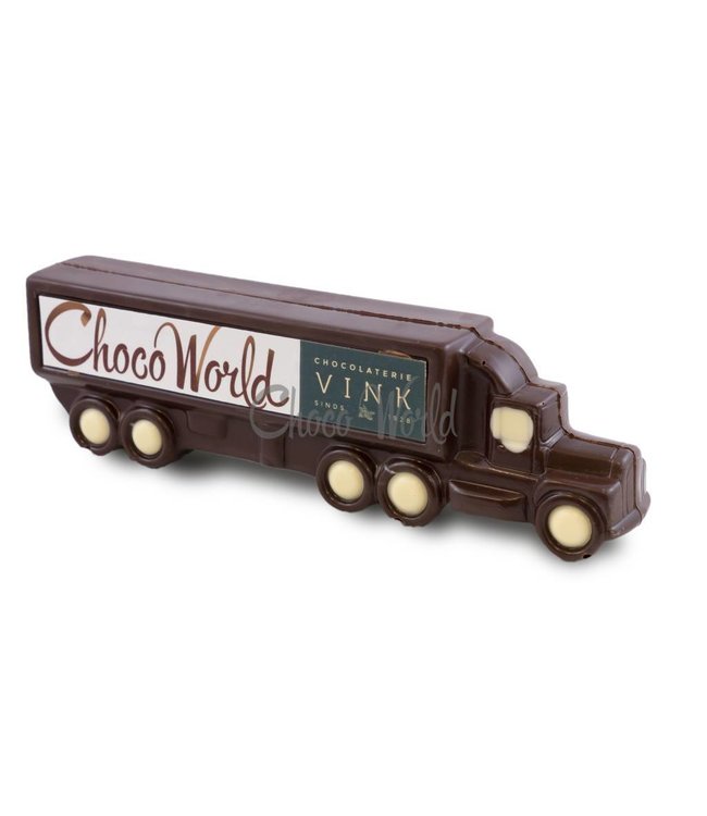 Chocolade vrachtwagen met opdruk