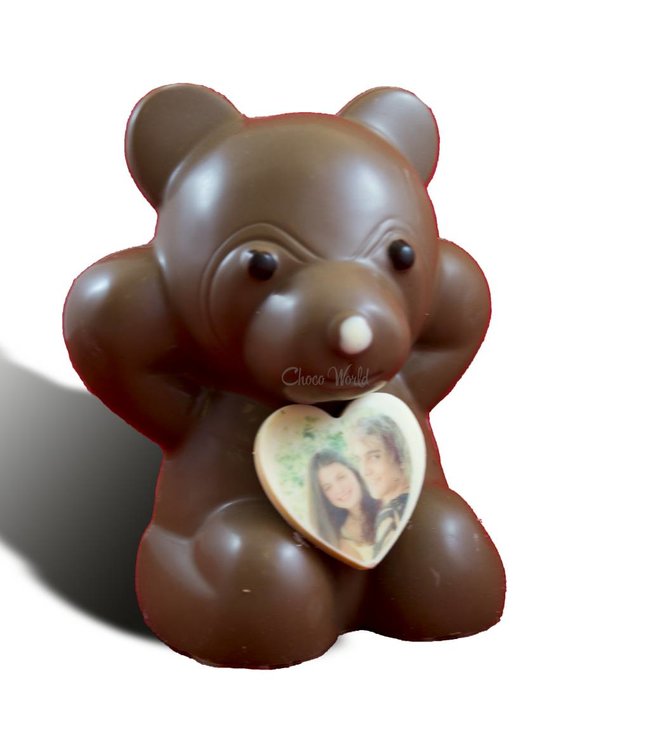 Chocolade beer met foto hartje