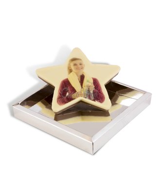 Kleine chocolade ster met foto