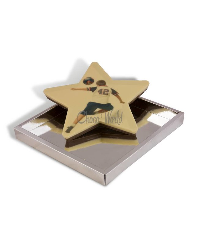 Chocolade grote chocolade ster met foto