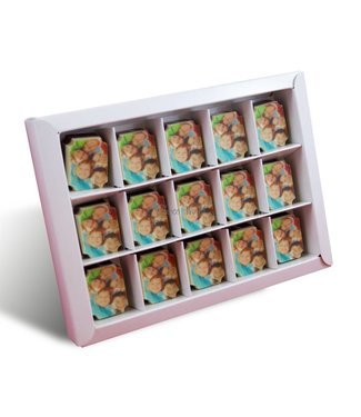 Chocolade bonbons rechthoek met foto 15 st