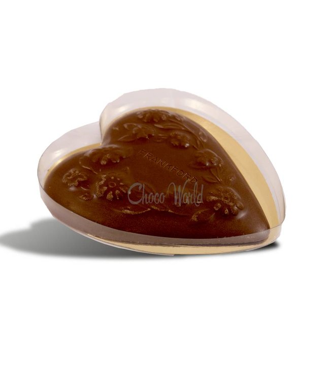 Chocolade Hart Groot met Bloemmotief