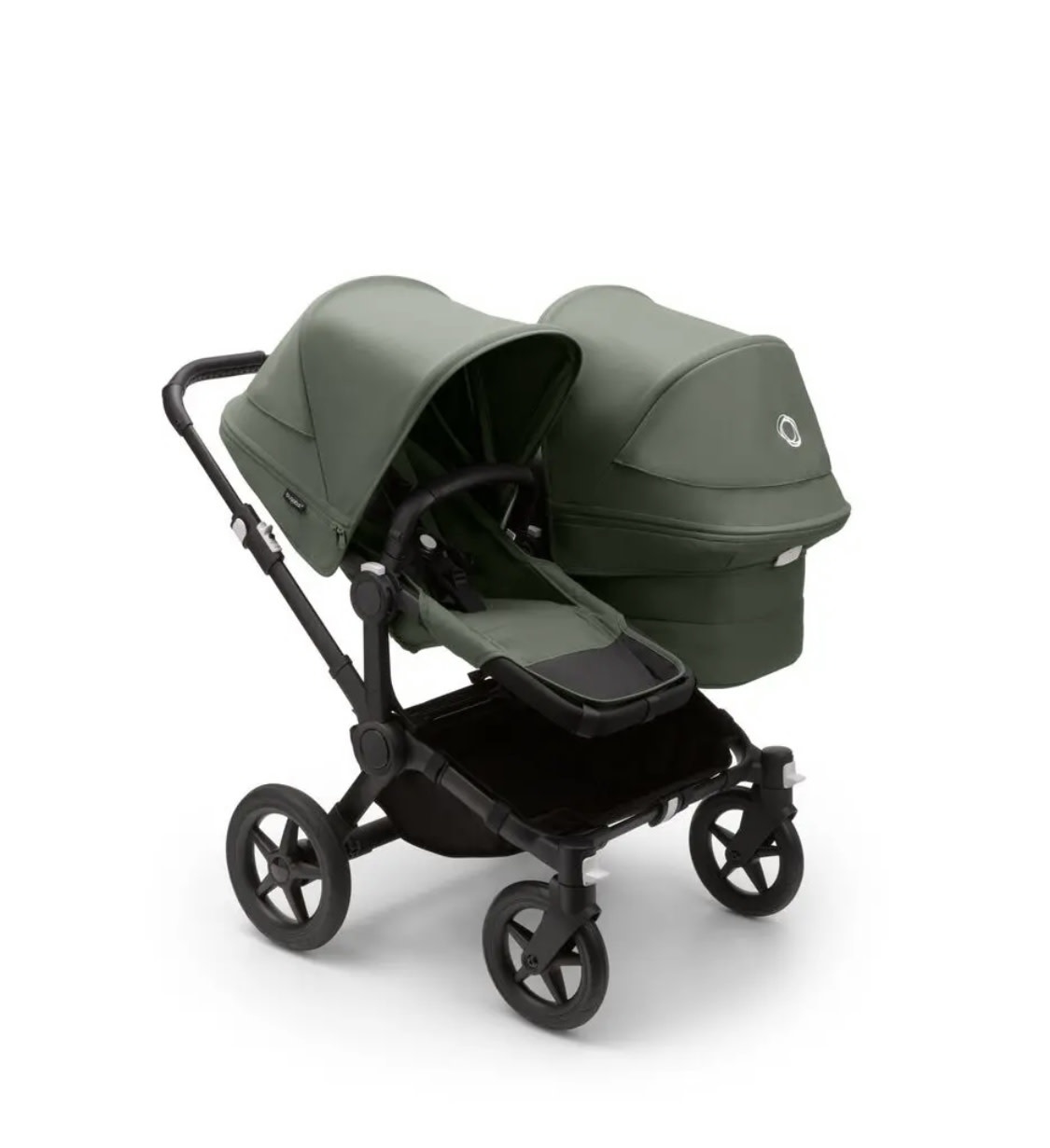 Bugaboo Bugaboo Donkey 5 Duo Forest Green zonnekap/bekleding zwart onderstel