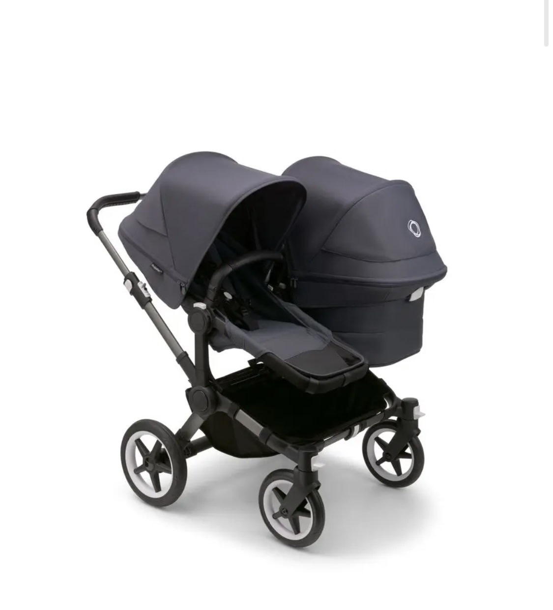 Bugaboo Bugaboo Donkey 5 Duo Stormy Blue zonnekap/bekleding graphite onderstel