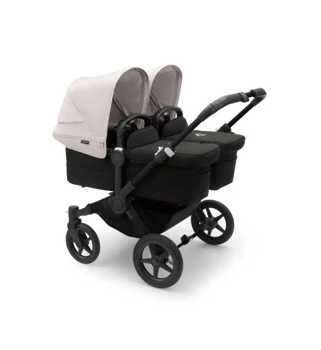 Bugaboo Bugaboo Donkey 5 Twin Misty White zonnekap Midnight Black bekleding zwart onderstel