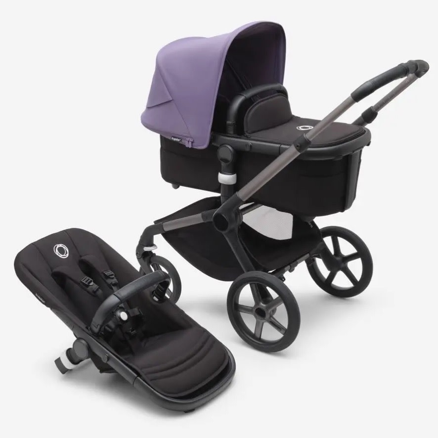 Bugaboo Bugaboo Fox 5 wieg /stoel Astro purple zonnekap, midnight black bekleding, black onderstel