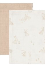 Little Dutch textiel Little Dutch washandjes set hydrofiel baby bunny/beige S42