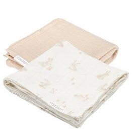 Little Dutch textiel Little Dutch swaddle doeken set hydrofiel baby bunny/beige S42