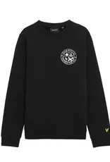 Lyle Scott Lyle&Scott   MLB2133V Football Logo Crew Neck  Sweatshirt  Jet Black (Z865) W42