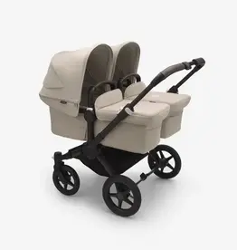 Bugaboo Bugaboo Donkey 5 Twin Desert Taupe zonnekap, Desert Taupe bekleding, black onderstel