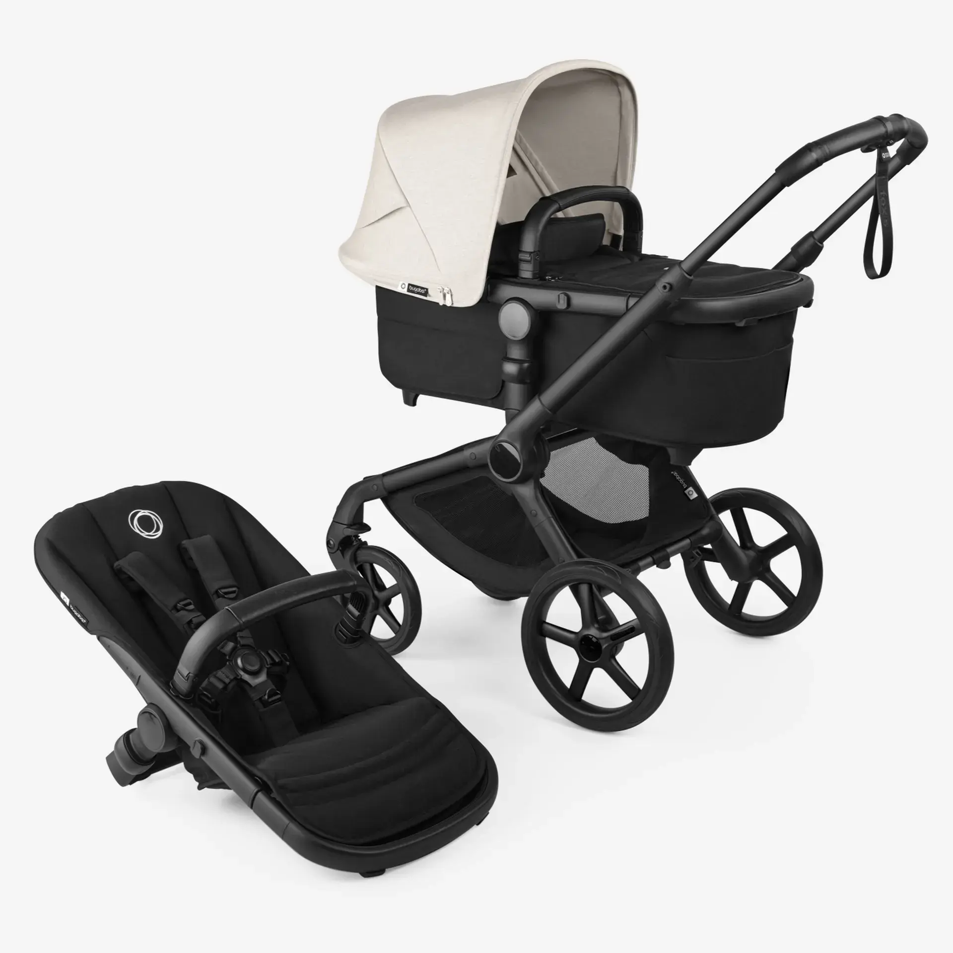 Bugaboo Bugaboo Fox 5  *Renew  Misty  white zonnekap, black  bekleding, black onderstel