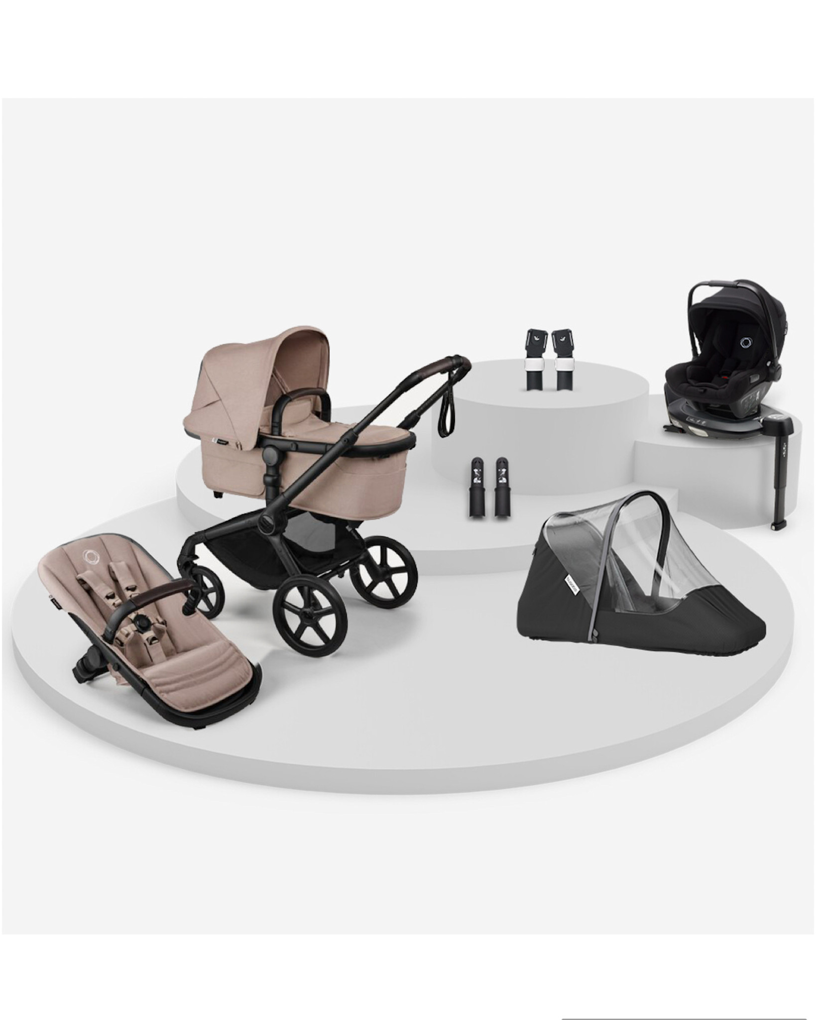 Bugaboo Bugaboo Fox 5 *Renew BUNDEL  Desert Taupe zonnekap, Desert Taupe bekleding, black onderstel