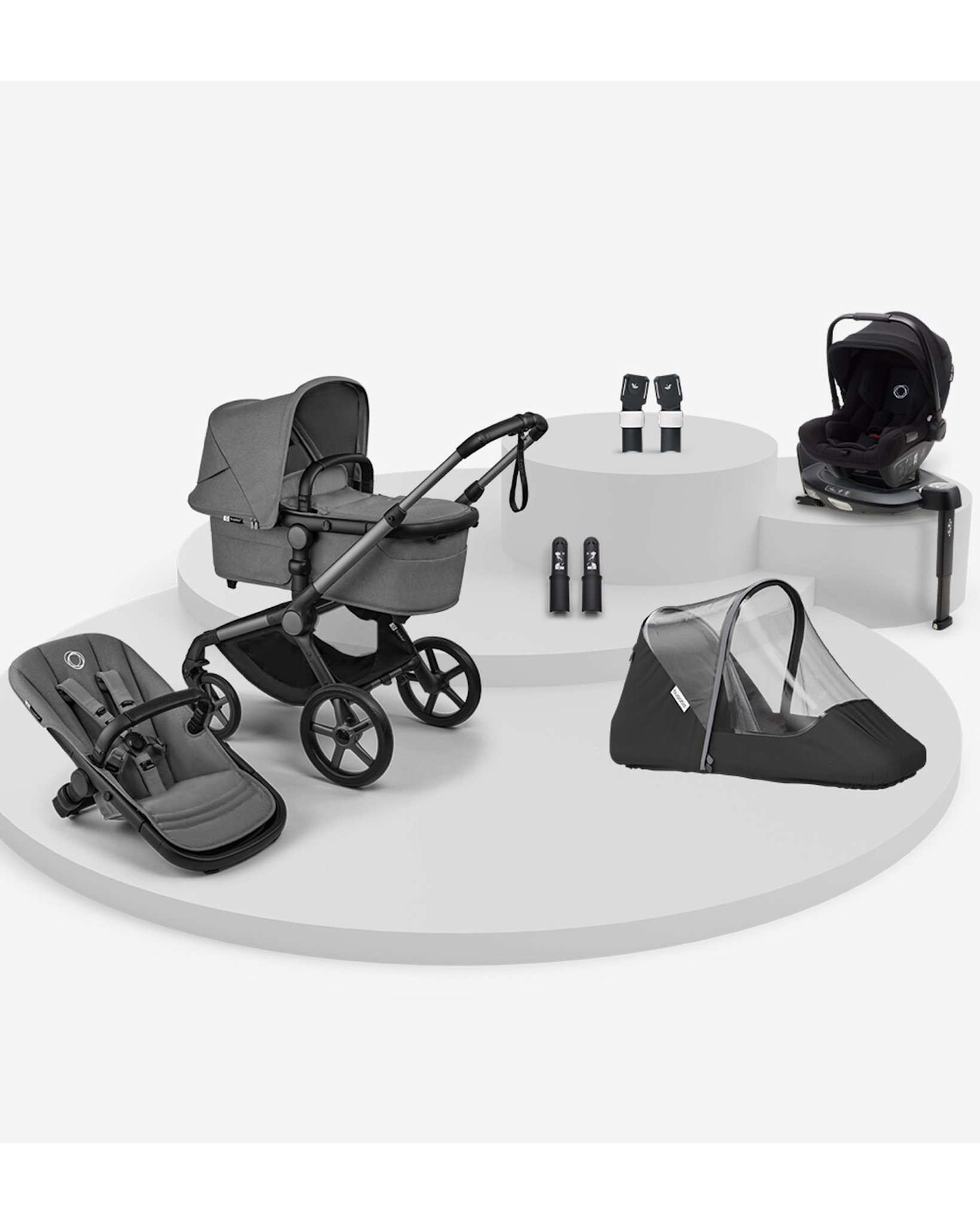 Bugaboo Bugaboo Fox 5 *Renew  BUNDEL Moon grey black onderstel