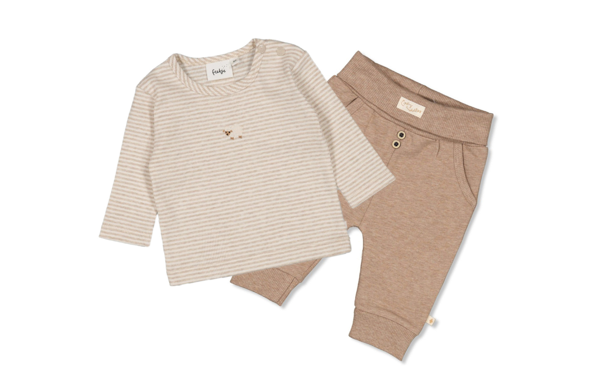 Feetje Feetje 51602568  shirtje + broekje  unisex  Taupe melange W52