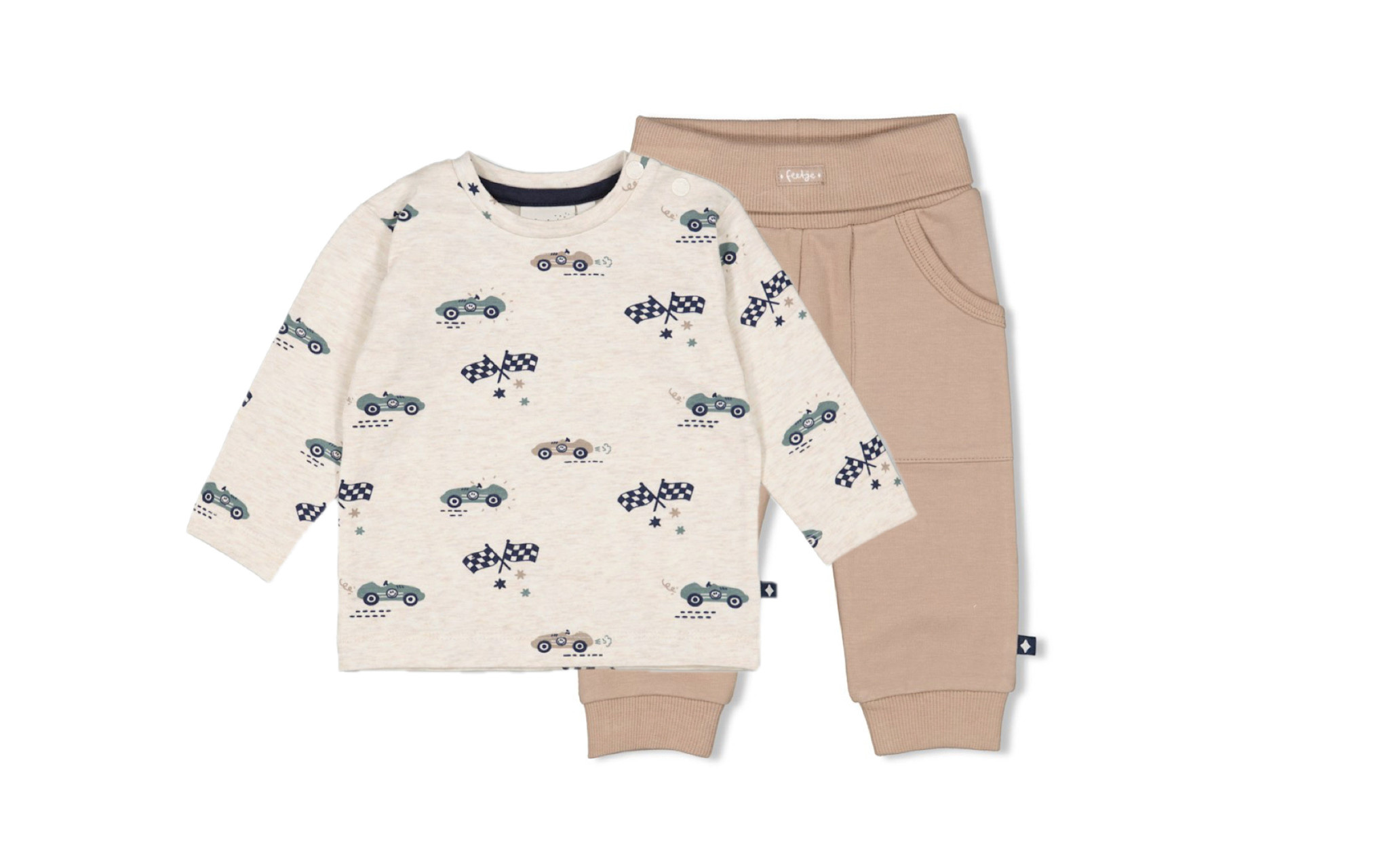 Feetje Feetje 51602575 shirtje + broekje  Offwhite melange  W52