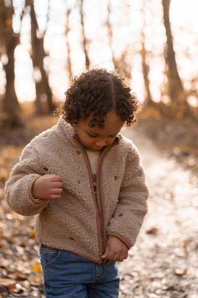 Little Dutch kleding Little Dutch Teddy Jas Taupe  B52