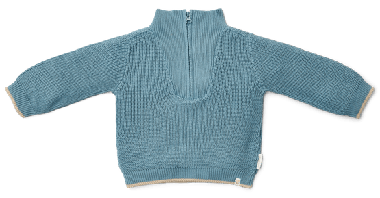Little Dutch kleding Little Dutch Trui Zipper Stone blue  B52