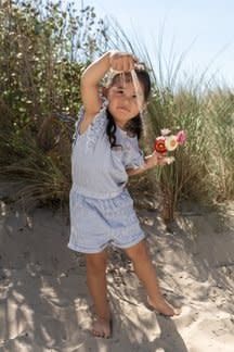 Little Dutch kleding Little Dutch CL2602400 Tuinpak blue stripe S62