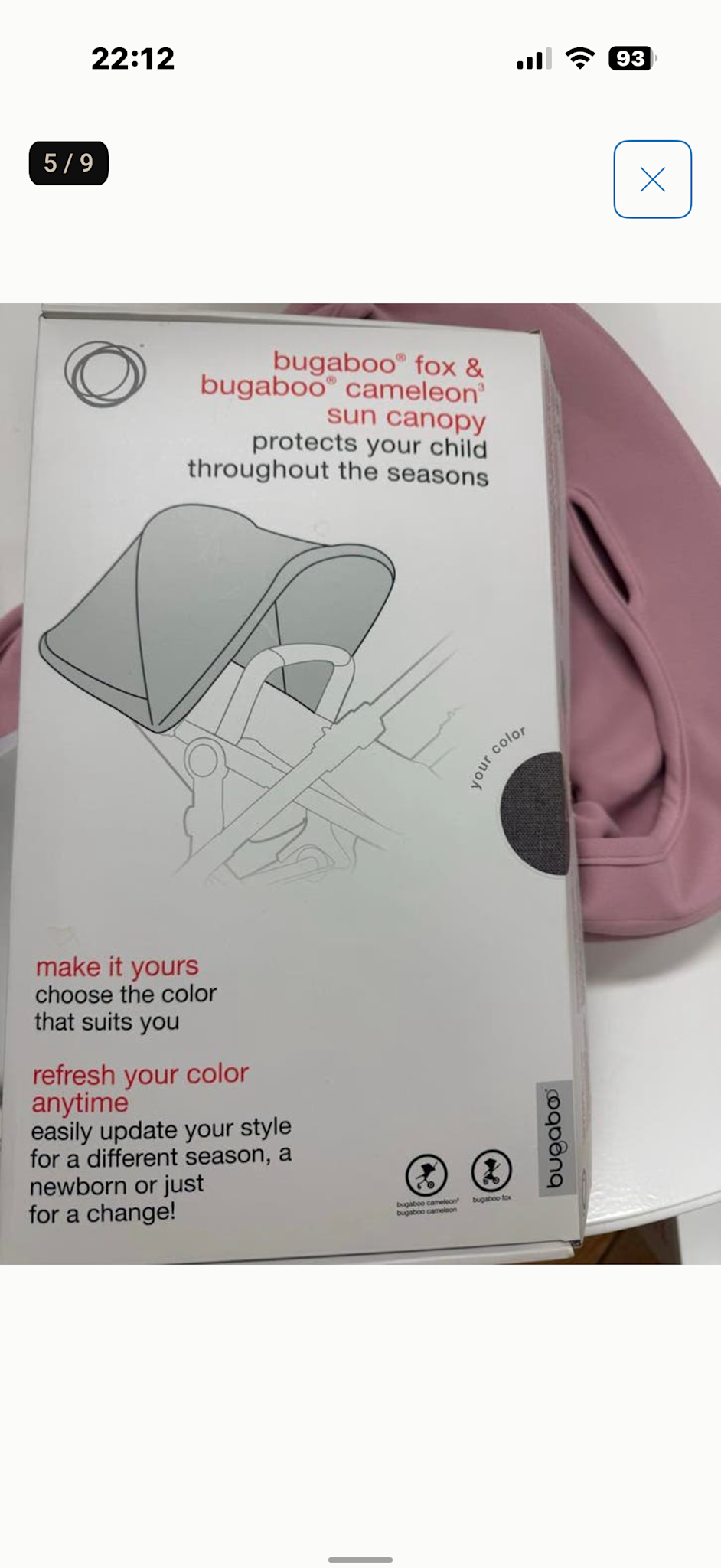 Bugaboo Bugaboo  roze kap
