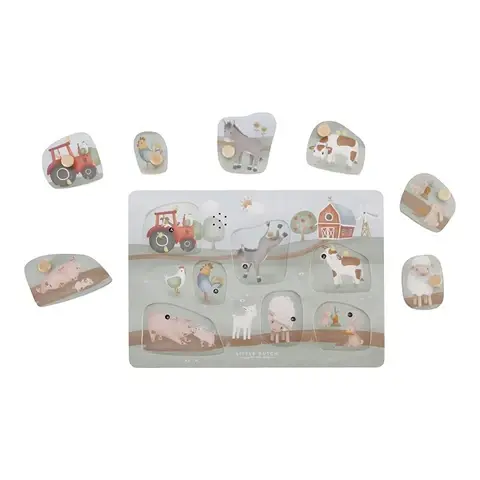 Little Dutch Little Dutch  Geluidenpuzzel hout - boerderij figuren