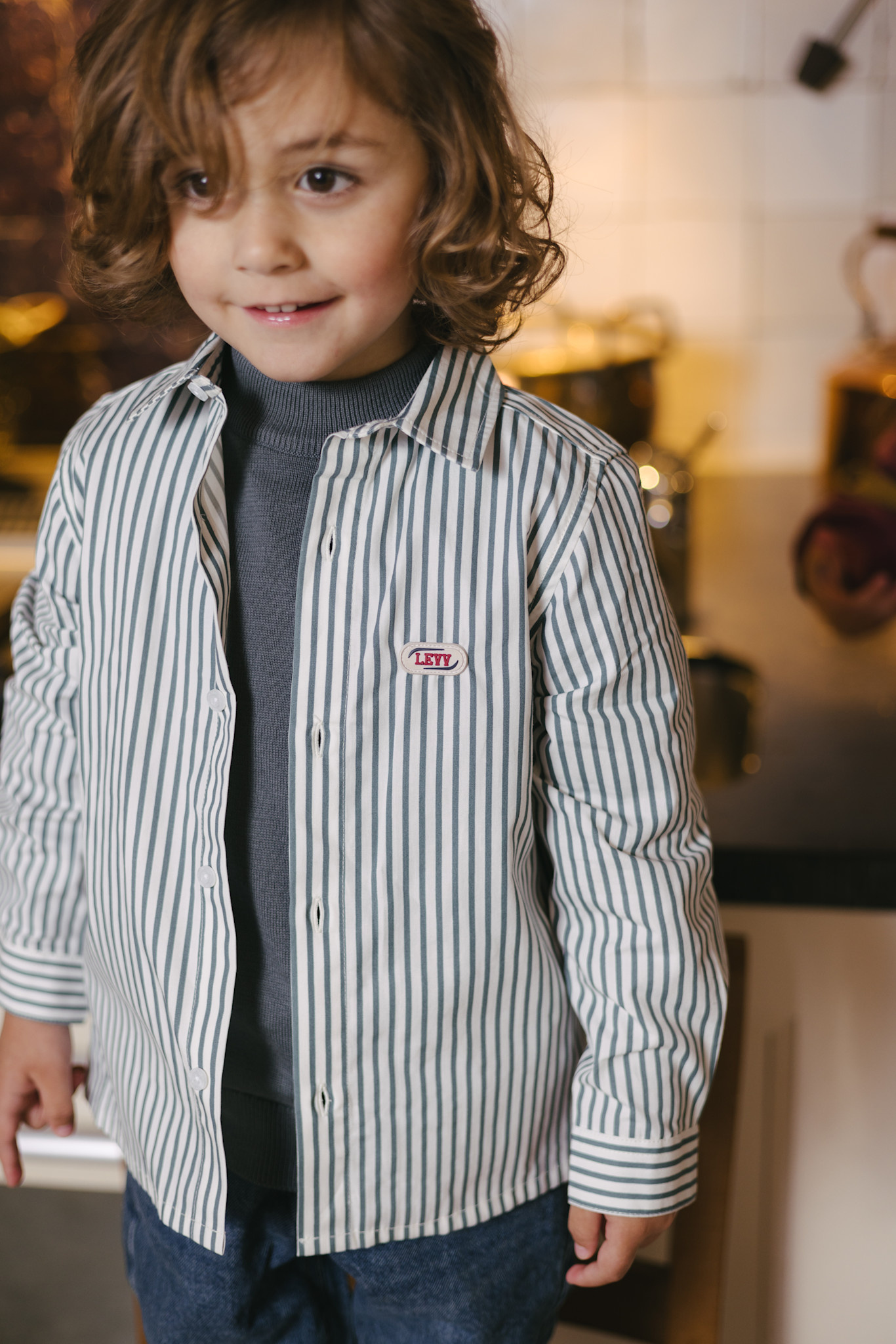 Levv Levv Dimitri Shirt  Cream Stripes   W62