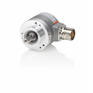 Kübler Sendix 8.5863.3224.G323 encoder absolute Multiturn SSI, Ø58mm clamp flange IP67, Ø10x20mm shaft, SSI Gray code 10-30VDC, 13bit SingleTurn / 12bit MultiTurn + set button, M23-12pin connector