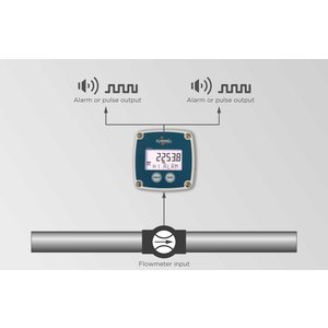 Fluidwell B-Alert - Flow rate monitor / totalizer with alarm + pulse output