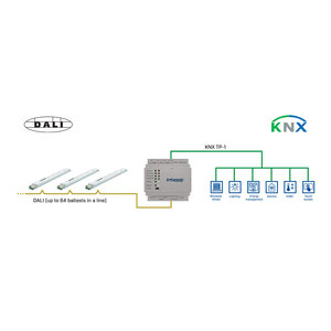 Intesis DALI / DALI-2 naar KNX TP-gateway INKNXDAL0640000 64 devices