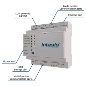 Intesis Modbus TCP/RTU to BACnet IP & MS/TP server gateway  INBACMBM6000000	- 600 points