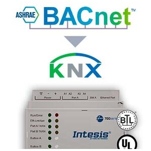 Intesis BACnet IP & MS/TP Client naar KNX TP gateway, IN701KNX1000000 - 100 data punten