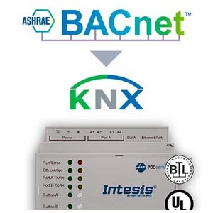 Intesis BACnet IP & MS/TP Client to KNX TP gateway, IN701KNX1000000 - 100 data punten