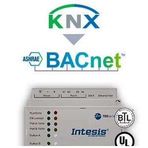 Intesis KNX TP naar BACnet IP & MS/TP Server, IN701KNX1000000 - 100 data punten