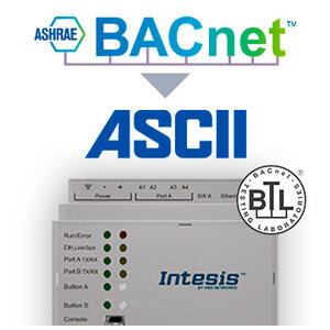 Intesis BACnet IP & MS/TP to ASCII IP & Serial Gateway, IN7004853K00000 - 3000 nodes