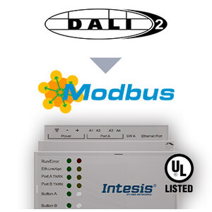 Intesis DALI naar Modbus TCP & RTU gateway INMBSDAL1280200 64 devices - 2 kanalen