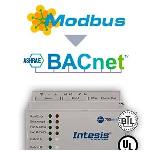 Intesis Modbus TCP & RTU Master to BACnet IP & MS/TP Server IN7004852500000 - 250 points