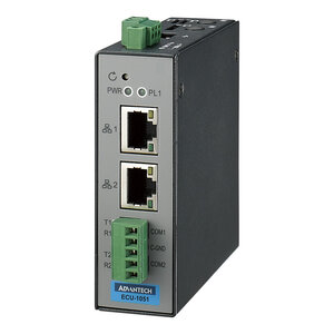 Advantech ECU-1051TL-R10AAE - Industriële communicatiegateway met TI Cortex A8, 2 LAN & 2 COM