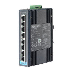 Advantech EKI-2728I-D, 8-poorts industriële unmanaged Gigabit ethernetswitch - Wide temp.