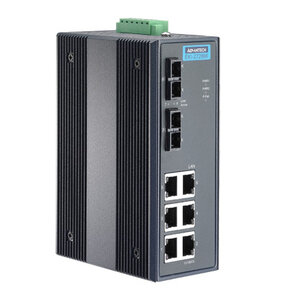 Advantech EKI-2728MI-BE,  6+2G SC Multi-mode Full Gigabit Unmanaged Ethernet Switch