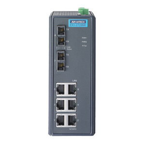 Advantech EKI-2728MI-BE,  6+2G SC Multi-mode Full Gigabit Unmanaged Ethernet Switch