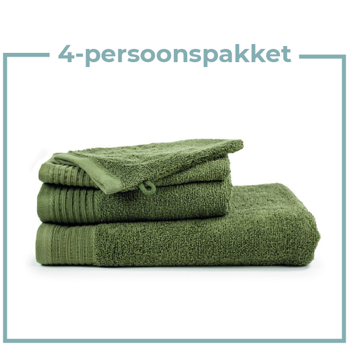 The One Towelling 4 Persoons - Handdoekenpakket - Olijf groen The One Towelling 4 Persoons - Handdoekenpakket - Olijf groen