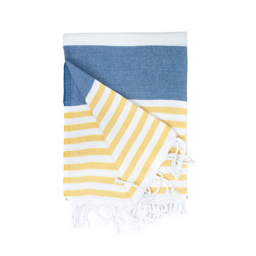 The One Towelling Hamamdoek - Navy/Geel - 100x180 cm The One Towelling Hamamdoek - Navy/Geel - 100x180 cm