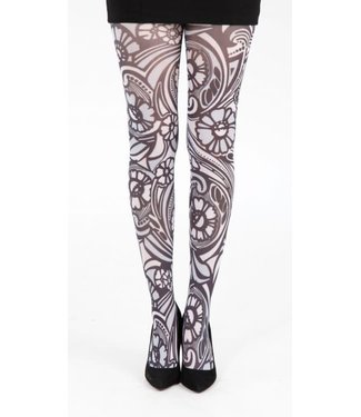 Pamela Mann Varrick Printed Tights - black white