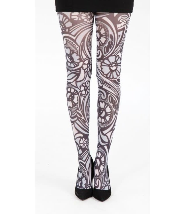 Pamela Mann Varrick Printed Tights - black white