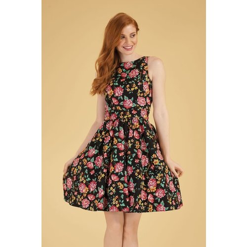 Lady V Tea Dress - Black Floral Lady V Tea Dress - Black Floral