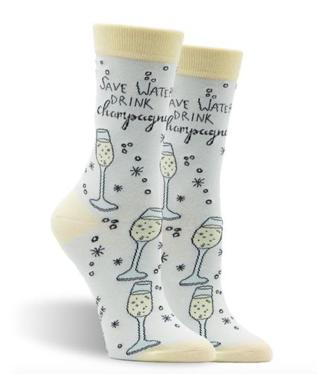 Patches and Pins Drink Champagne Women Socks