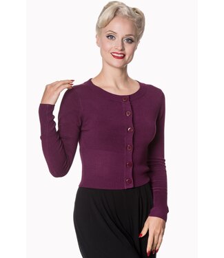 Banned Dolly Cardigan - Aubergine