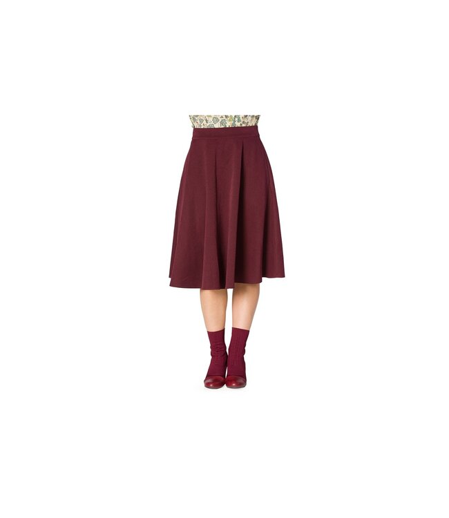Sophisticated swing skirt - aubergine