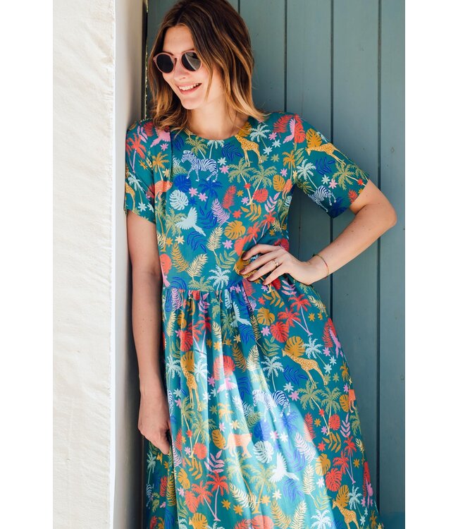Vicky maxi dress - rainbow jungle